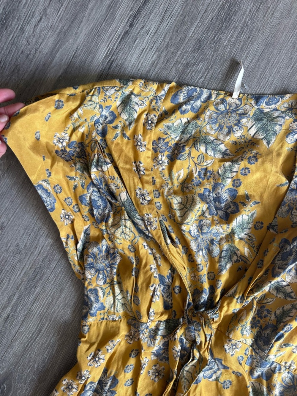 Free People Mustard Yellow Floral Wide-Leg Jumpsuit - Picture 5 of 10